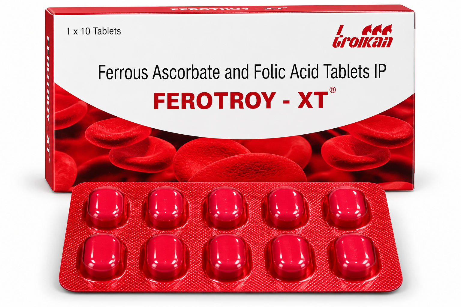 Ferotroy XT Iron Tablets Packaging