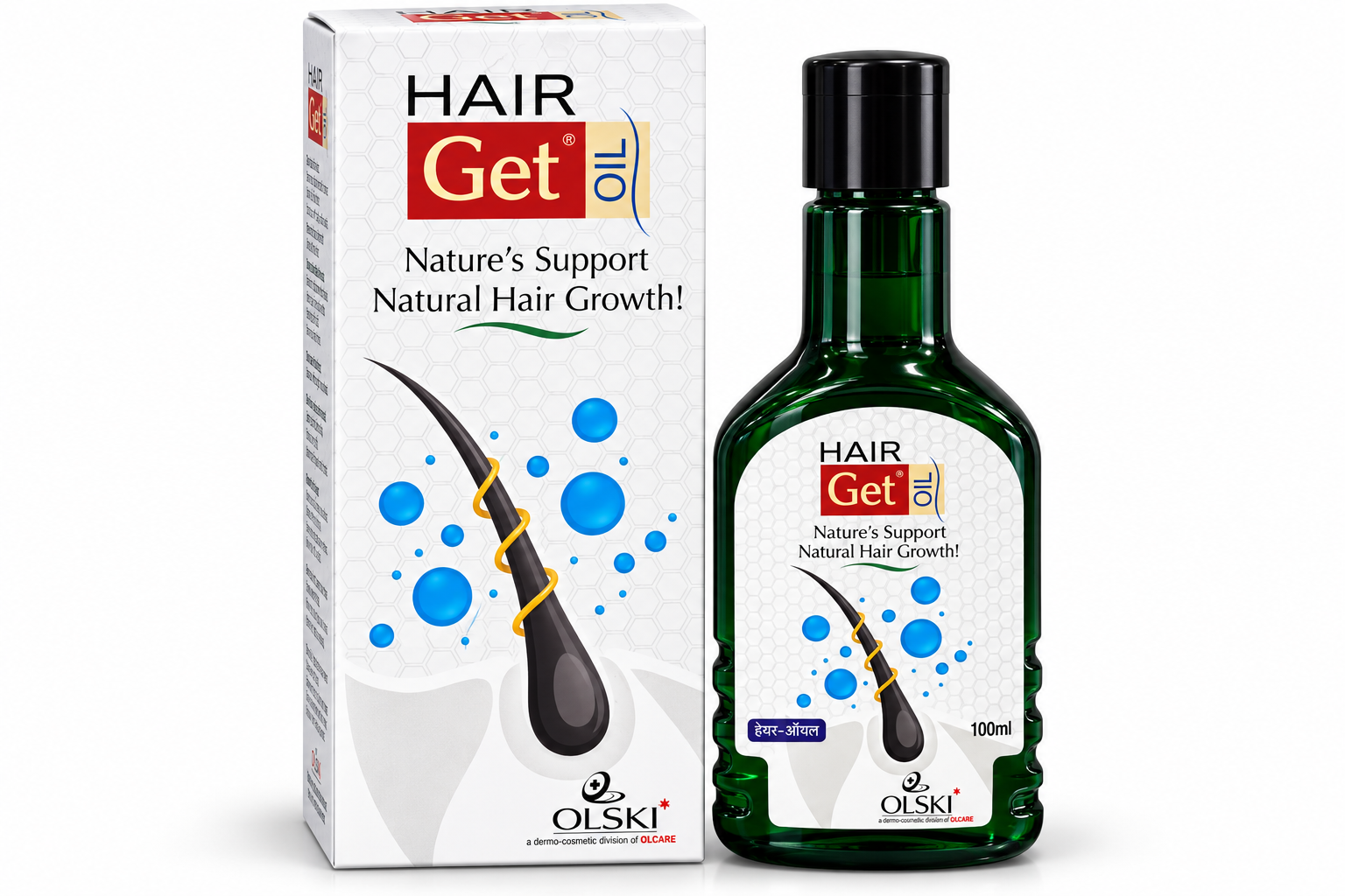 Hair Get Oil Box and Bottle